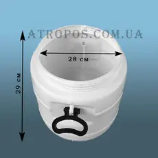 Бочка пластикова харчова біла бідон 20л широка горловина для солінь, меду, молока в Україні