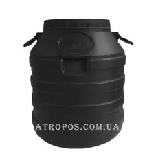 Бочка пластикова технічна чорна низька бідон 60л широка горловина в Україні