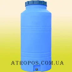 Емкость пластиковая пищевая вертикальная узкая 200л синяя бак с краном для сада и дачи в Украине