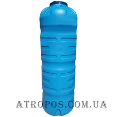 Ємність пластикова харчова тришарова вертикальна вузька 1000л синя висока бочка 1 куб в Україні