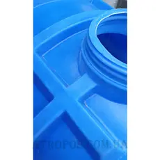 Емкость пластиковая пищевая горизонтальная круглая 750л синяя бак с ребрами жесткости в Украине