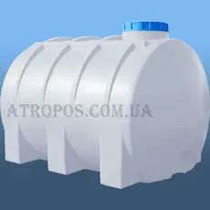 Емкость пластиковая пищевая горизонтальная круглая 3000л синяя бочка усиленная с ребрами жесткости в Украине