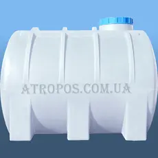 Емкость пластиковая пищевая горизонтальная круглая 3000л синяя бочка усиленная с ребрами жесткости в Украине