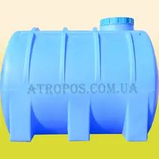 Емкость пластиковая пищевая горизонтальная круглая 3000л синяя бочка усиленная с ребрами жесткости в Украине