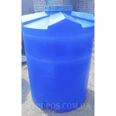 Емкость пластиковая пищевая вертикальная 1000л низкая синяя  кубовый бак для воды для дачи в Украине