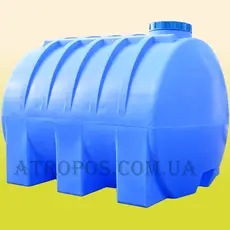 Емкость пластиковая пищевая горизонтальная круглая 5000 л синяя усиленная с ребрами жесткости в Украине