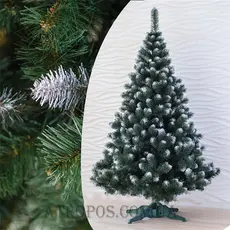 Елка новогодняя искусственная декоративная ель Лидия зеленая с белыми кончиками 1,8м в Украине