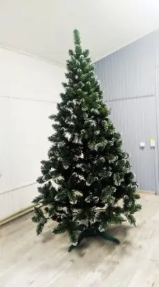 Ялинка новорічна штучна декоративна ялина Лідія зелена з білими кінчиками 3,0м в Україні