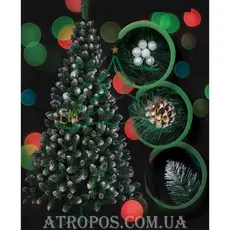 Ялинка новорічна штучна ялина Різдвяна Елітна ягода біла з шишками 2,0м в Україні