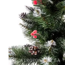 Ялинка новорічна штучна ялина Різдвяна Елітна ягода червона з шишками 2,2м в Україні